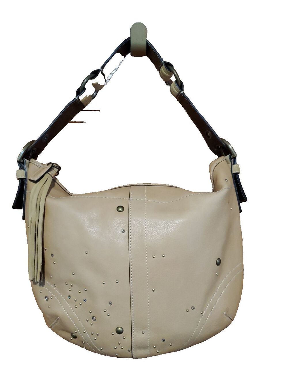 Vintage Coach Soho Studded Large Hobo 8A28 Tan Vachetta Leather Bag Purse EUC